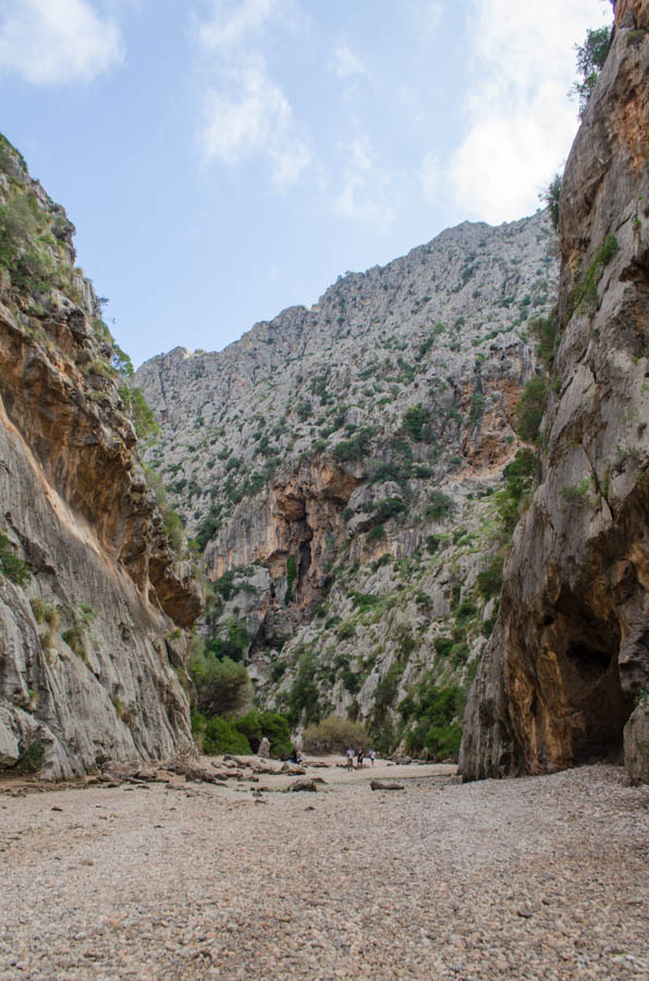 Hiking the gorge Torrent de Pareis in Mallorca
