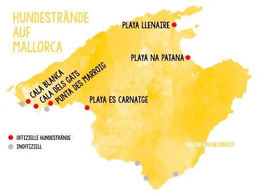 Karte: Hundestrände auf Mallorca