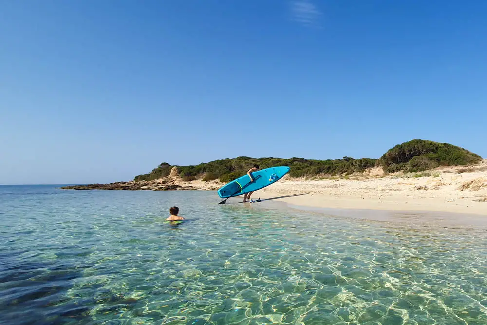 SUP Tour in Colonia de Sant Jordi zum Strand Es Carbo