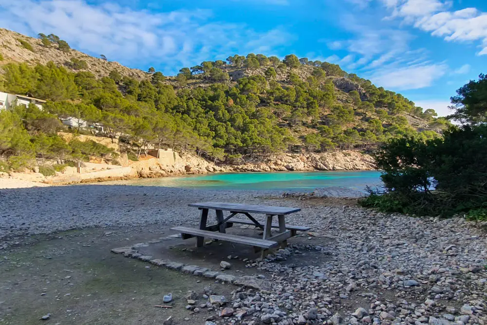 Picknick am Strand Cala Murta