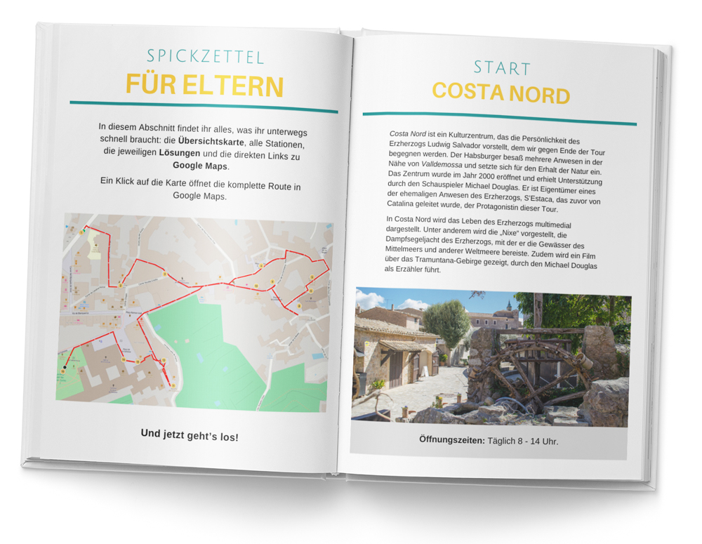 Begleitmaterial zur Schnitzeljagd durch Valldemossa: E-Book für Eltern